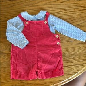 Pink Corduroy baby Overalls smocked